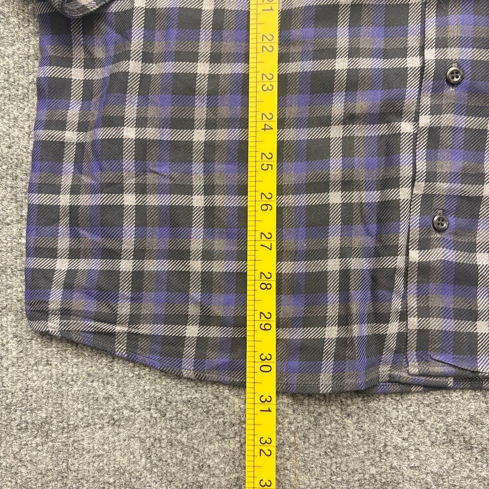 St. Croix Shirt Purple Black Plaid Long Sleeve Button Down Brushed Cotton Mens L - Picture 10 of 11